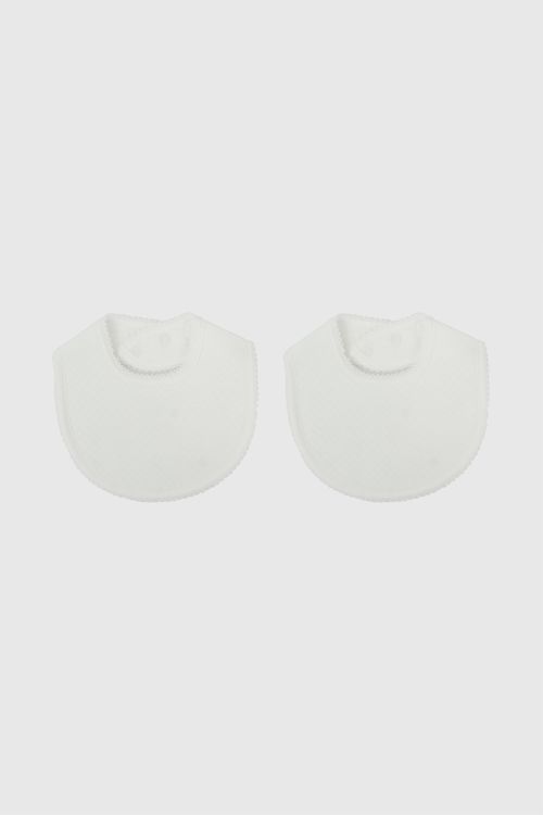 Pack 2 Babero impermeable quilt unisex blanco tu