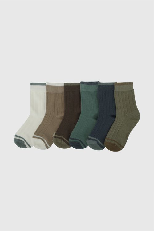 Pack 6 Medias 3/4 rayas niño multicolor 3/4A a 9/12A