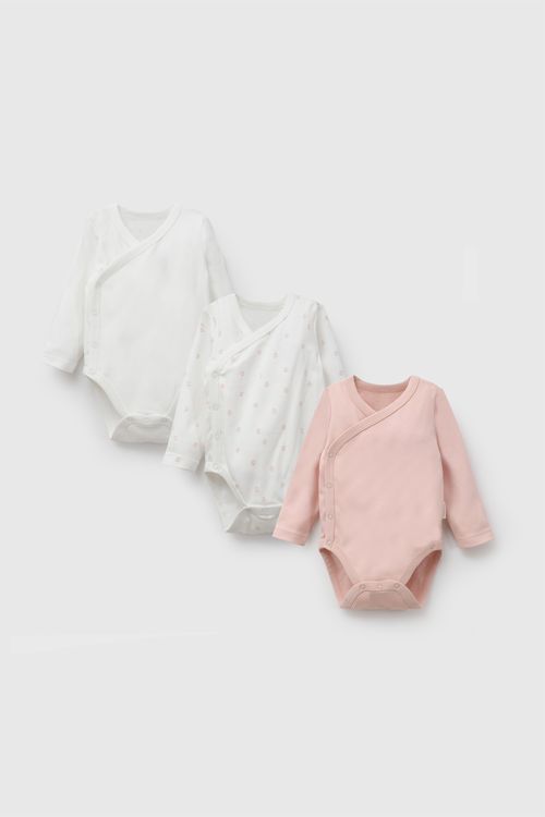 Pack 3 Body algodón niña rosado 0M a 18/24M