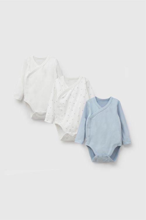 Pack 3 Body algodón niño azul 0M a 18/24M