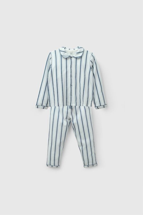 Pijama algodón largo niño azul 2A a 12A