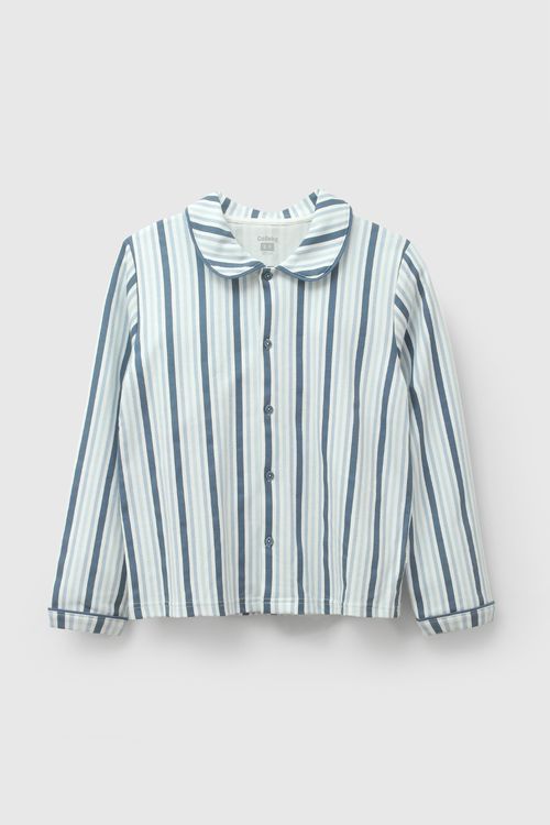 Pijama algodón largo niño azul 2A a 12A