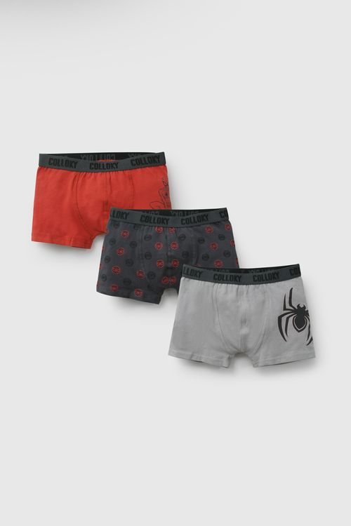 Pack 3 Boxer Marvel Spiderman elasticado niño negro 2/3A a +12A