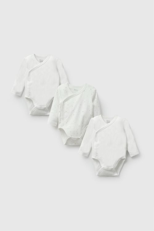 Pack 3 Body algodón unisex blanco 0M a 18/24M