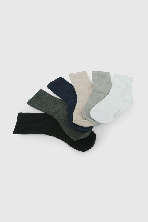 Pack 6 Medias 3/4 punto suave y resistente niño multicolor 3/4A a 9/12A