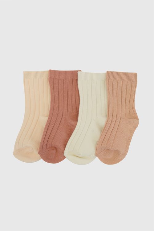 Pack 4 Medias deportivo corto niña rosado 0/3M a 3/4A