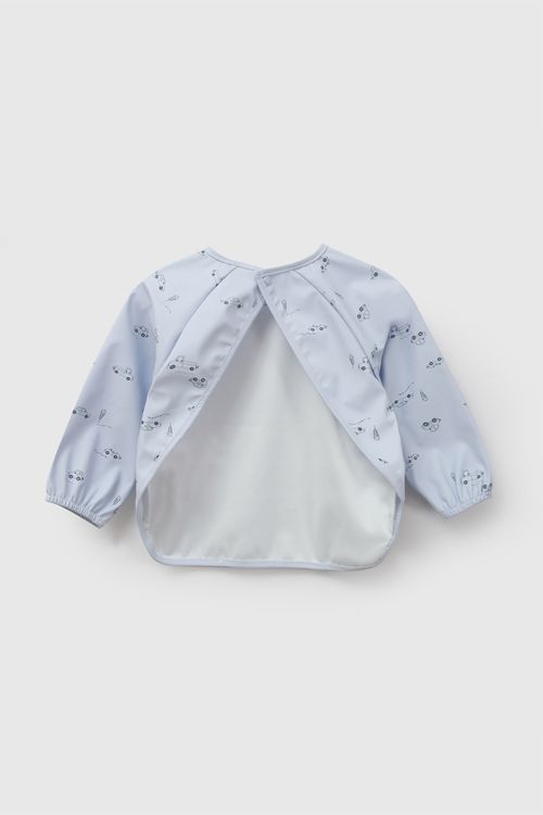 Babero impermeable mangas niño celeste