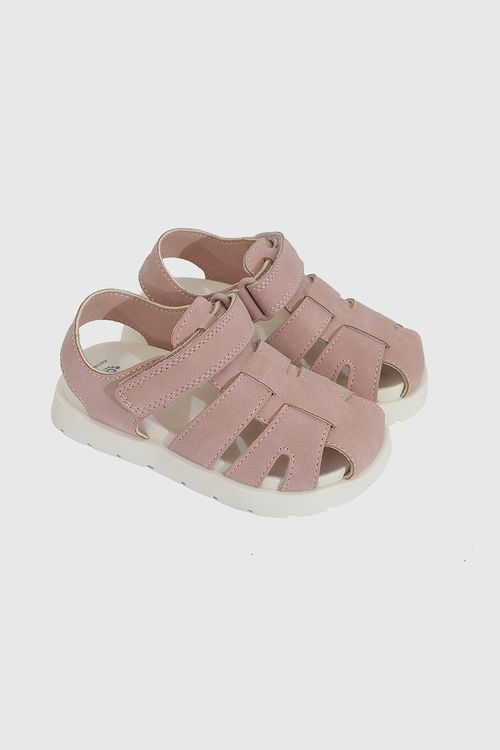 Sandalia velcro niña rosado 21-27