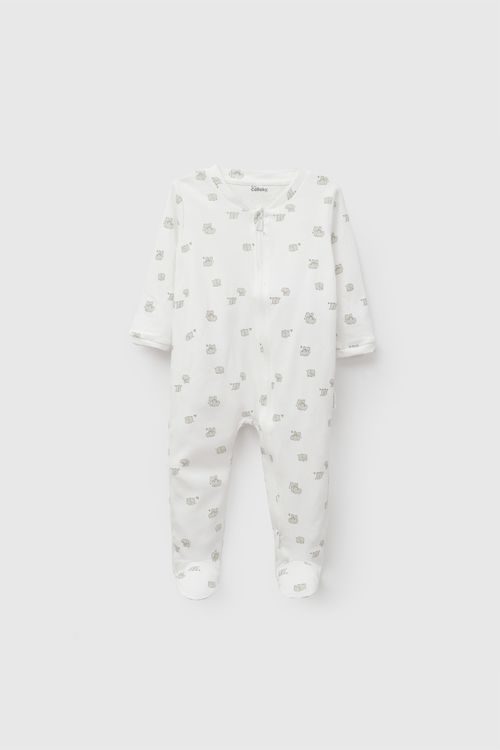 Pijama algodón largo maxi niño beige 0/3M a 18/24M