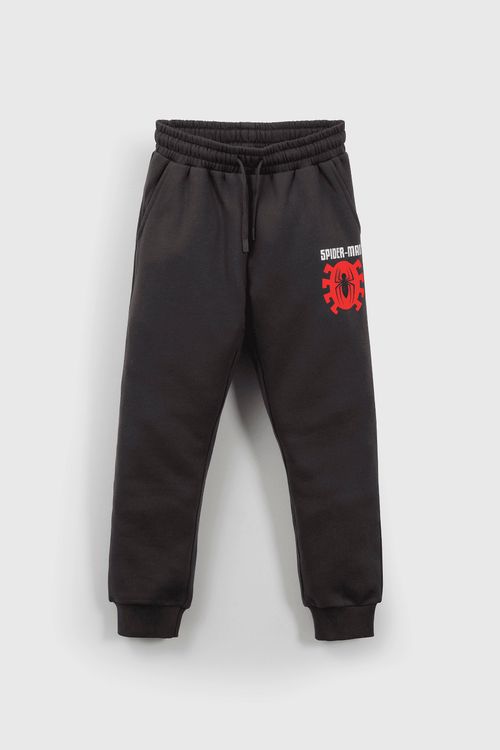Pantalón de Buzo Negro Spiderman de Niño en Algodón Talla 3 a 12 Años