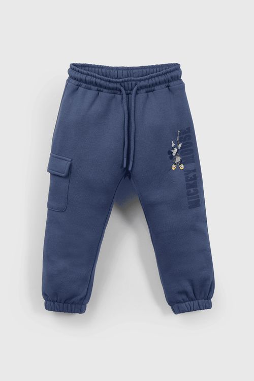 Pantalón de Buzo Azul Mickey de Niño en Algodón Talla 3/6M a 36M Disney