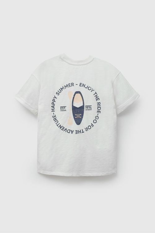 Polo Blanco Estampado Colloky De Niño