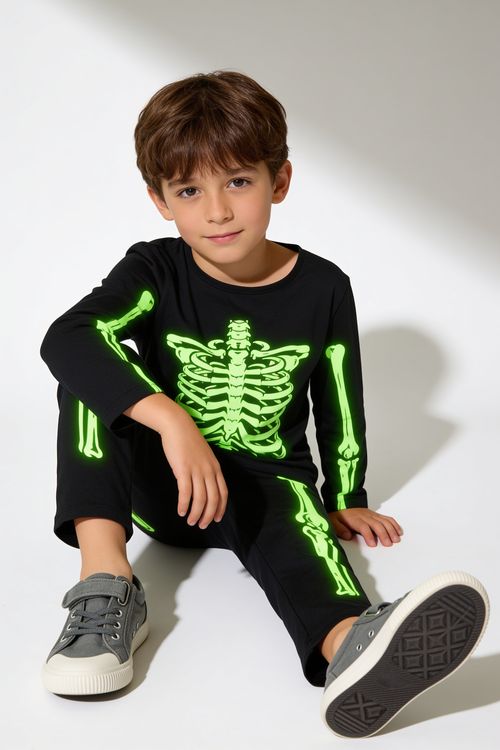 Disfraz Esqueleto niño Brilla en la Oscuridad