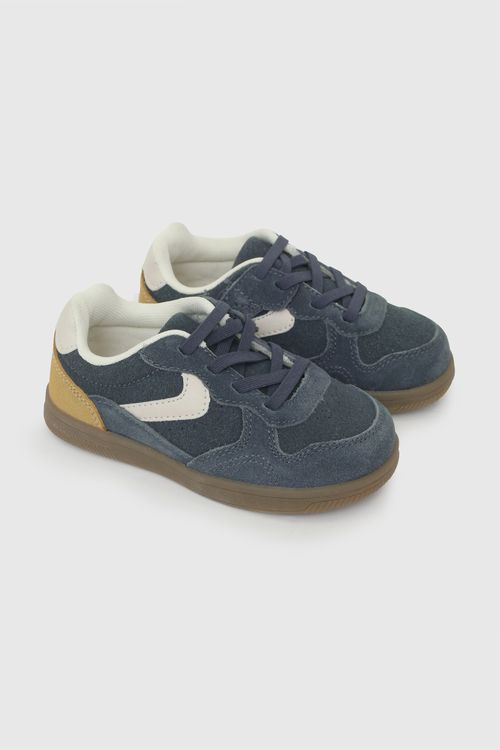 Zapatilla Ergonómico cuero niño azul denim 21-27