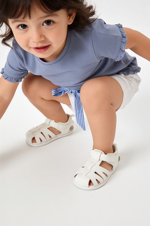 Sandalia franciscana niña blanco 18-21