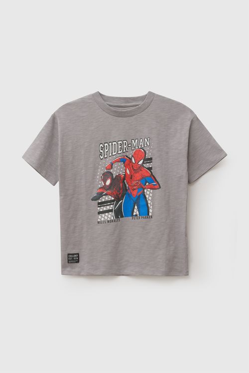 Polo Marvel Spiderman niño gris 3-4A a 12-13A