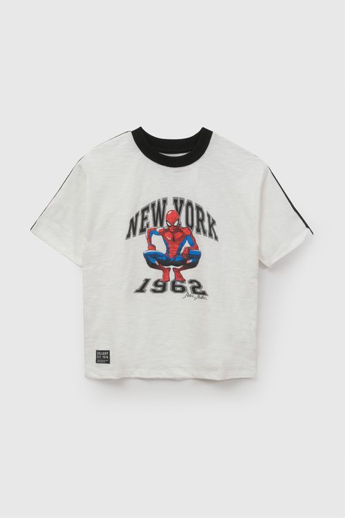 Polo Marvel Spiderman niño blanco 3-4A a 12-13A