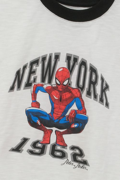 Polo Marvel Spiderman niño blanco 3-4A a 12-13A