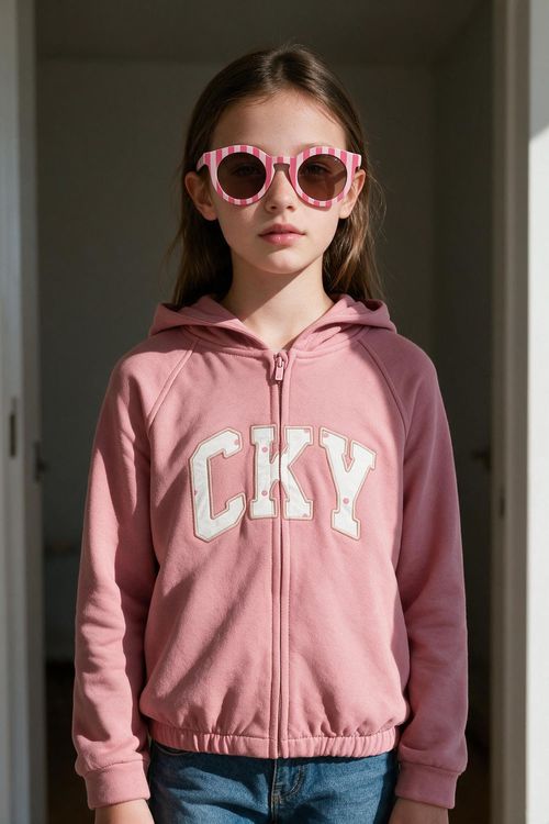 Lentes de sol rayas filtro UV niña rosado TU