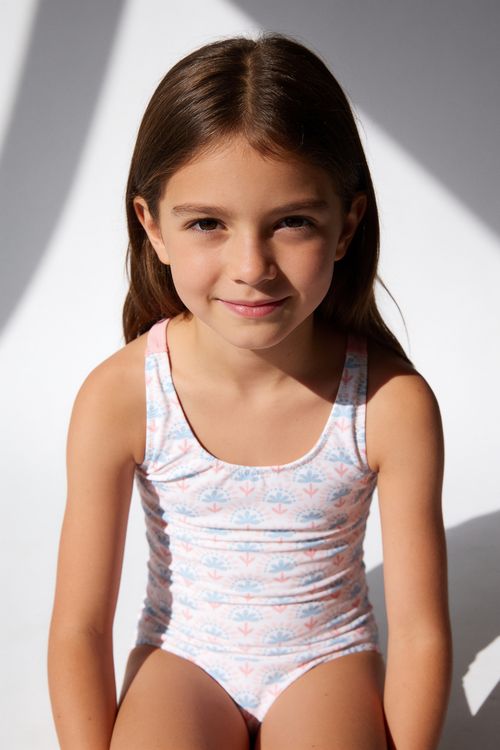 Traje de baño niña rosado 3-4A a 12-13A